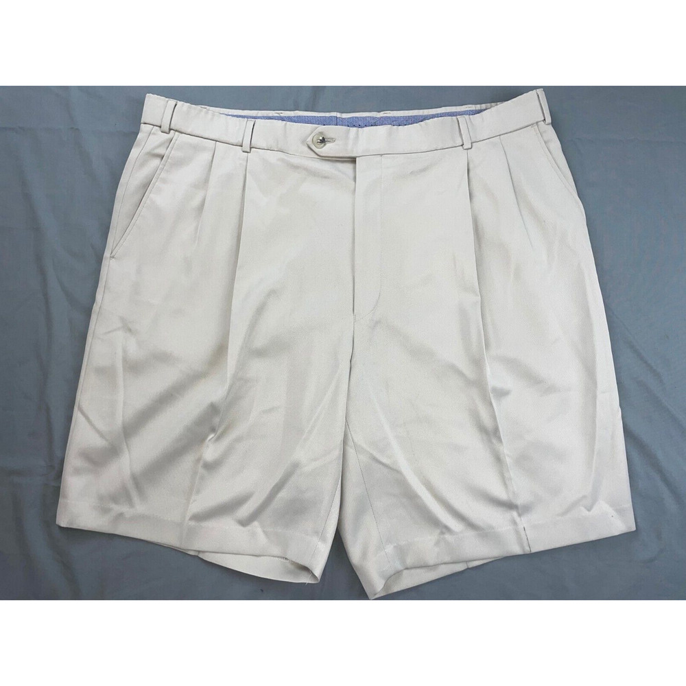 Ballin Comfort "EZE" Washable Double Pleat Microfiber Chino Shorts. 40, EUC!!